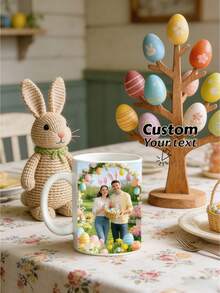 1pc Custom Photo Easter Mug – Personalized Easter Theme Coffee Cup, Cute Spring Holiday Design, Unique Easter Gift, Daily Use Mug & Warm Memory Keepsake - Multicolor - View 2