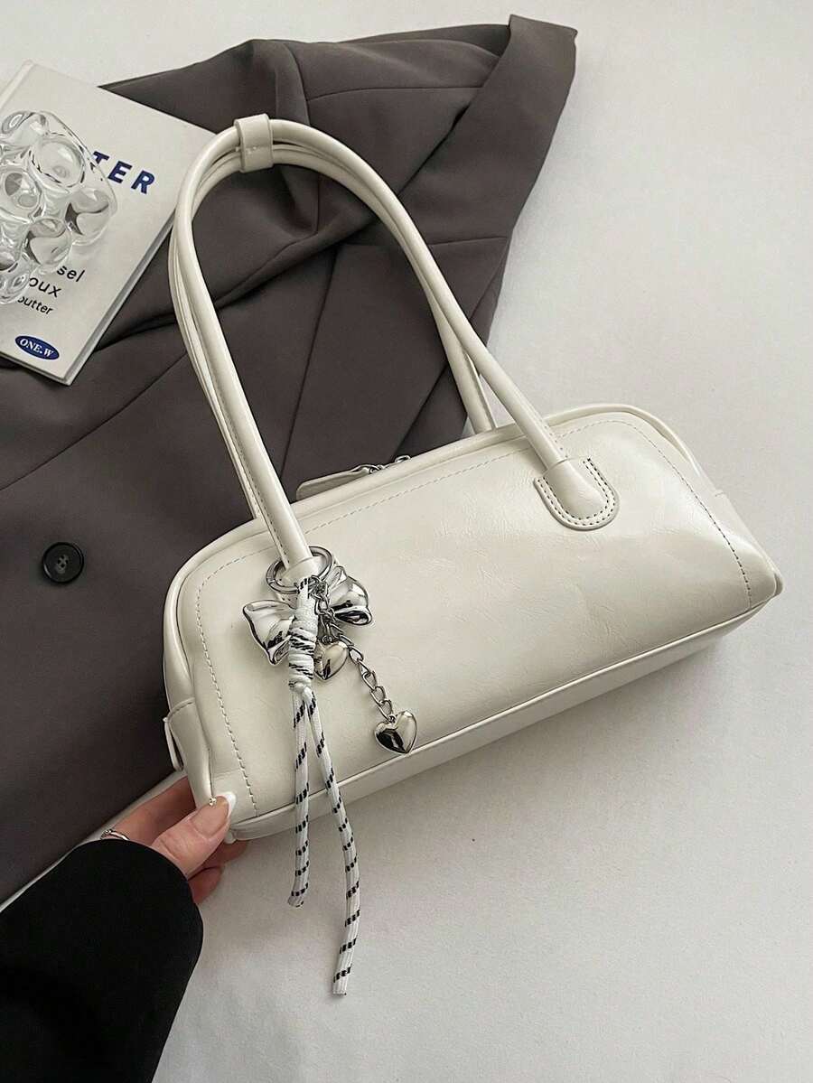 Minimalist Versatile Handbag, New Stylish Shoulder/Underarm Bag, High-Quality Commuter Boston Bag For Women - White - View 1