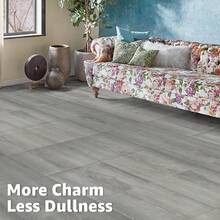 20 Packs Of Peel And Stick Floor Tiles Self-Adhesive Floor Tiles, 20 Pieces - 12 Inches X 12 Inches (30*30cm/11.81 X 11.81 Inches, Covering Area 1.8m2/19.38ft2), Marble Tile - Peel And Stick, DIY Kitchen, Dining Room, Bedroom Bathroom Flooring. (Gray Wood Grain, White Marble Grain, Black Marble Grain, Light Gray Wood Grain, Reddish Brown Wood Grain, Brown Wood Grain, Light Brown Wood Grain) - 灰色 - 查看 6
