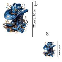 1pc/2pcs/3pcs Blue Boot Heat Transfer Patches, Iron-On And Washable, Applicable To T-Shirts, Jeans, Sweaters, Handbags, Pillows, Cushions. Queen - 3PCS-s - View 4