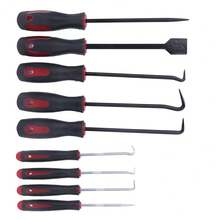 Juego de ganchos y púas de precisión con raspador, juego de 9 piezas, eje de acero chapado en cromo vanadio, para quitar mangueras y juntas, herramientas de mantenimiento de automóviles y electrónicos - A - Ver 4