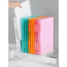 Minimalist Desktop A4 File Box, Transparent Plastic Document Organizer Box For Office - Multicolor - View 1
