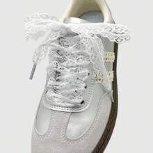 2Pcs Ballet Sweet Style Black & White Silk Lace Edging Girlish Shoelaces Soft Lace & Sturdy Silk Material Decoration Renewal Anti-Snag/Easy To Tie & Non-Loose Canvas/Ballet/Casual/White Shoes Girlish Heart Shoe Accessory High-Value Shoe Decoration Must-Have Perfect For Graduation Season - Multicolor - View 11