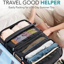 Foldable Hanging Travel Storage Bag 4-Layer Large Capacity Luggage Organizer Ideal For Clothing And Gear Durable And Space-Saving Multi-Functional Travel/Camping/Dorm Storage Bag - Multicolor - View 8