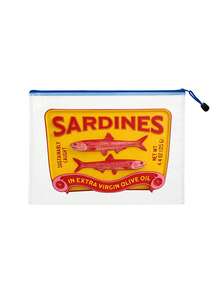 Retro Sardine Waterproof Fashion Beach Bag, 3D Printed, Cartoon Rainbow Trout, Large Capacity Transparent Cosmetic Bag With Nylon Zipper - Multicolor - View 12