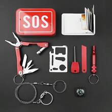 6pcs Outdoor Survival Gear Kit, Wilderness Survival Tools Set, Emergency Bag, SOS Box, Survival Pack - Multicolor - View 10