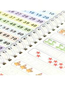 4-in-1 Kinder Kalligraphie Übungsbuch Set - Wiederverwendbare Rillen-Malvorlagen mit Stift & 8 Tintennachfüllungen, beinhaltet englisches Buchstaben, lustiges Malen, Zahlen 0-100 & Addition/Subtraktion, süße Illustrationen, Magie Tinte zum automatischen Verblassen für wiederholte Verwendung, verbessert kognitive Schreibfähigkeit, Frühförderung & Gehirntraining für Mädchen & Jungen, perfektes Oster-/Geburtstags-/Vorschulgeschenk - Schwarz - Übersicht 11