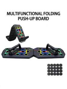 1 Set Multifunctional Pushup Board, Portable Foldable Fitness Equipment With Handles, Suitable For Chest, Abdomen, Arms And Back Exercises, Gym Accessories - Multicolor - View 6