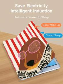 Kingsung Ốp bảo vệ máy tính bảng hình chó vàng sọc đỏ đang đọc báo, tương thích với iPad 9.7/10.2/10.5/10.9/12.9/Pro 11, thế hệ thứ 10, Galaxy Tab S6 Lite 10.4", Kindle Paperwhite thế hệ thứ 12 2024, Kindle (thế hệ thứ 11) 2022, mềm mại, chống sốc, chân đế thông minh/tự động bật/tắt màn hình. - Nhiều màu - Xem 4