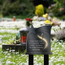 永恒纪念个性化亚克力墓碑 - 向亲人致敬，长期户外保存，多种墓碑纪念桩款式可供选择，经典亚克力户外纪念牌匾，经久耐用 - B - 查看 4