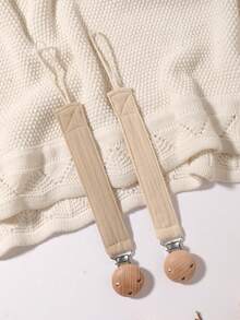 2 piezas Clips para chupete, cadenas para chupete con lazo de moda en rosa, morado, marrón, albaricoque, adecuado para uso diario, viajes y hogar de niños y niñas - Multicolor - Ver 6