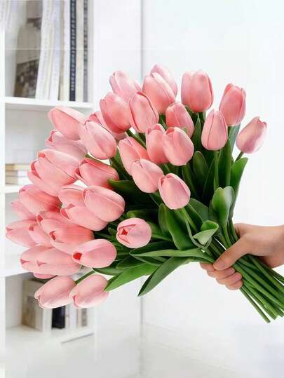 10/20支人造郁金香，适合中国新年和复活节装饰，可用于婚礼花束/复活节花瓶/室内外花卉装饰、家居装饰、桌面花束装饰、情人节/母亲节礼物