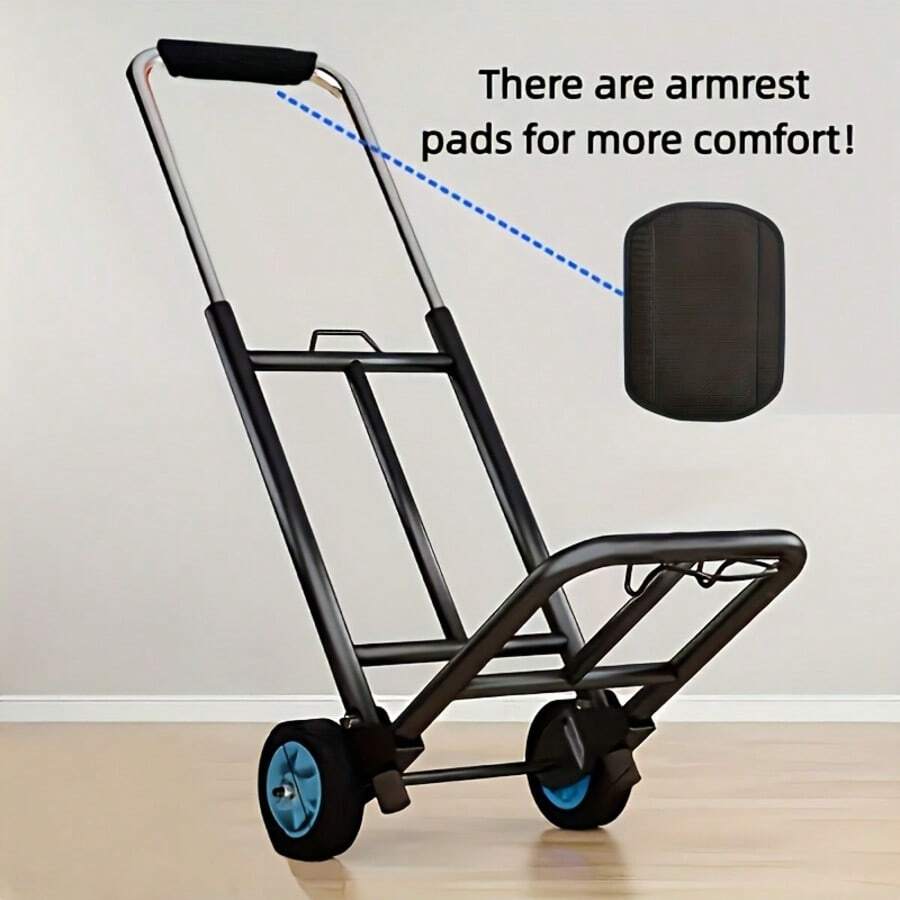 Heavy Duty Adjustable Hand Truck | With Anti-Slip Gel Pad And Ergonomic Cushioned Handle, Durable Nylon Straps And Cover - Compatible With Dollies, Furniture, Warehouse, Delivery Vehicles - Cushioning Pad - View 1