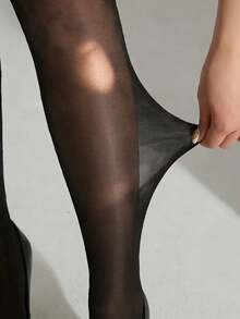 1/2 Pairs Women's Sheer Tights, Black Leggings, Fashionable Minimalist Style - Multicolor - View 7