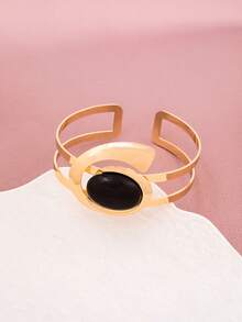 1pc Minimalist Exaggerated Geometric Irregular Black Faux Pearl Armband, Suitable For Holiday, Party, Ball Wearing - Multicolor - View 10