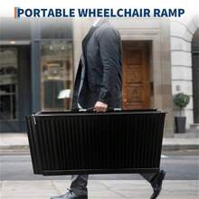 Rampa portátil para Silla de Ruedas de con asa, rampa Plegable de Aluminio Antideslizante para Silla de Ruedas para escalones en casa, Puertas, umbrales, bordillos, escaleras, Capacidad de 800 - 4 pasteles - Ver 7