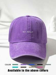 1pc Printed "NOTREALLY" Washed Baseball Cap, Adjustable Outdoor Sun Protection Casual Hat Suitable For Spring/Autumn Travel, Beach, Y2K Style For Young People - Baseball Cap - View 12