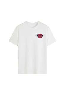 1pc Infant/Toddler Boys' Casual Graphic Print Round Neck Short Sleeve T-Shirt, Summer Childrenswear - A Charming T-Shirt That Brings Joy And Happiness To Every Child! - White - View 4