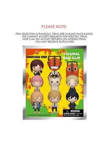 Crunchyroll 1/3pcs CHAINSAW MAN Officially Licensed 3D Foam Bag Clip Blind Bag Random Character Collectible Anime Character Bag Accessory Denji Makima Power - Yellow - View 5