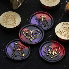 Con dấu sáp hình gấu Punk Love Bear, đầu đồng - Hoàn hảo cho thư tình, thiệp mời, thiệp chúc mừng, nhật ký, album ảnh, đồ thủ công tự làm. - vàng - Xem 6