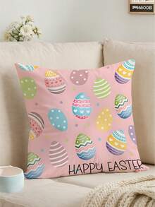 1 chiếc/4 chiếc vỏ gối in hình thỏ và trứng Phục Sinh, trang trí nhà cửa, vỏ gối tựa đầu phòng ngủ, vỏ gối tựa lưng ghế xe hơi, trang trí phòng. - Nhiều màu - Xem 4