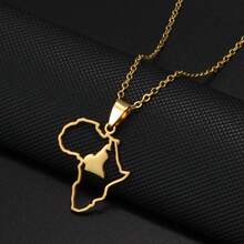 1Pc 3CM Charm African Maps Different Countries Pendants Necklaces Kenya Cameroon Senegal Ghana Morocco - Yellow Gold - View 18