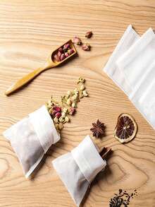 100 Pcs White Disposable Non-Woven Tea Filter Bags – Empty Drawstring Tea Infuser Pouch, Breathable Loose Leaf Tea Brewing Bag, Disposable Herbal Tea Steeping Pouch, Viral Bestselling Tea Accessory For Home Tea Time, Office Brewing, Valentine's Day Brunch, Picnics, Travel, DIY Herbal Blends, Perfect Gifts For Tea Lovers, Friends & Partners - White - View 2