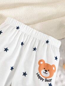3pcs Celana Kasual Bayi Laki-laki Motif Beruang Lucu, Garis-garis & Huruf, Cocok untuk Aktivitas Luar Ruangan Musim Semi/Panas - MultiWarna - View 5