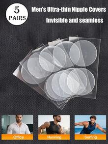 5 peças/20 peças/50 peças Tampas de Mamilo Invisíveis para Homens, Pastilhas Adesivas Ultrafinas e Confortáveis, Adequadas para Mamilos Salientes, Previnem Atrito, Maratona, Negócios, Uso Diário, Casamento, Festa Familiar e Mais Ocasiões - Multicolorido - Visão 12
