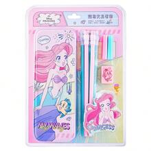 Disney Stitch Princess Learning Stationery Set Large Capacity Pencil Box Cute Cartoon Rubber Head Pencil HB Elementary School Birthday Gift Holiday Gift - A - View 5