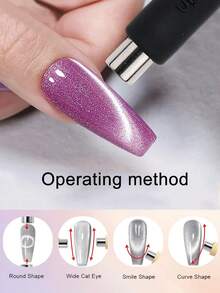 FULL BEAUTY 卡通企鹅猫眼磁棒，带磁珠，多功能二合一磁棒，强磁美甲宽边灯法式设计效果美甲DIY - 彩色 - 查看 3