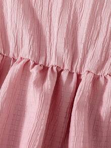 2pcs Baby Girl Princess Style Dress Set With Bowknot Ruffle Sleeve And Waist Design, Spring/Summer - Multicolor - View 5