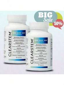 Selling Fast!CLEARSTEM-MINDBODYSKIN Hormonal Acne Supplement(5-HTP)-Natural DlM Supplement-Skin Care Vitamins -Hormone Balance,Antioxidants -Vegan, Gluten FreeCruelty Free -30 Servings, US Formulated Dietary Vitamin WithBioavailable Vitamin A & 90 Capsules Collagen. Women's Health. - 1 - Xem 6
