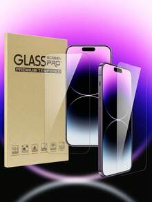 ZYSHI 2 buah Pelindung Layar Kaca Tempered Anti-Jatuh Definisi Tinggi, Kompatibel dengan iPhone 16/16 Plus/17 Pro/17 Pro Max/15/15 Plus/16 Pro/16 Pro Max/Air - Clear - View 7