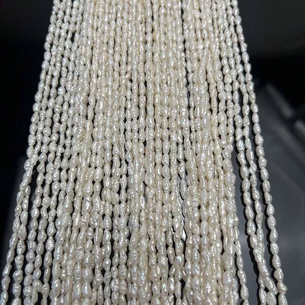 1 Strand 100% Real Natural Freshwater Pearls Rice Pearl Irregular Baroque Beads For Jewelry Making DIY Necklace Bracelets Handicrafts Accessories