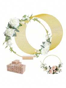 20pcs Metal Floral Hoop Centerpiece For Wedding 30cm - A - 查看 8