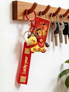 1pc Solar System Planet Keyring Moon Mercury Mars Double-Side Glass Ball Fashion Galaxy Nebula Keychain Pendant For Back To School - Multicolor - View 10