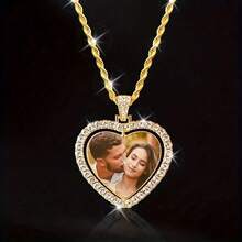 A Special Photo Pendant Necklace, Personalized Picture Chain, Made Of Zinc Alloy Material, With A Golden Tone, Unique Gifts For Parents, Spouses, Boyfriends, And Girlfriends, Father's Day Gifts - 彩色 - 查看 3