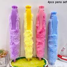 1pc Extra Large Plush Roller Ball Pen, 1.0mm Tip, Black Ink, Suitable For Office, School Writing, Back To School Gift - Multicolor - View 15