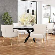 Dining Chairs - Beige+Gold + Velvet-1 - View 1