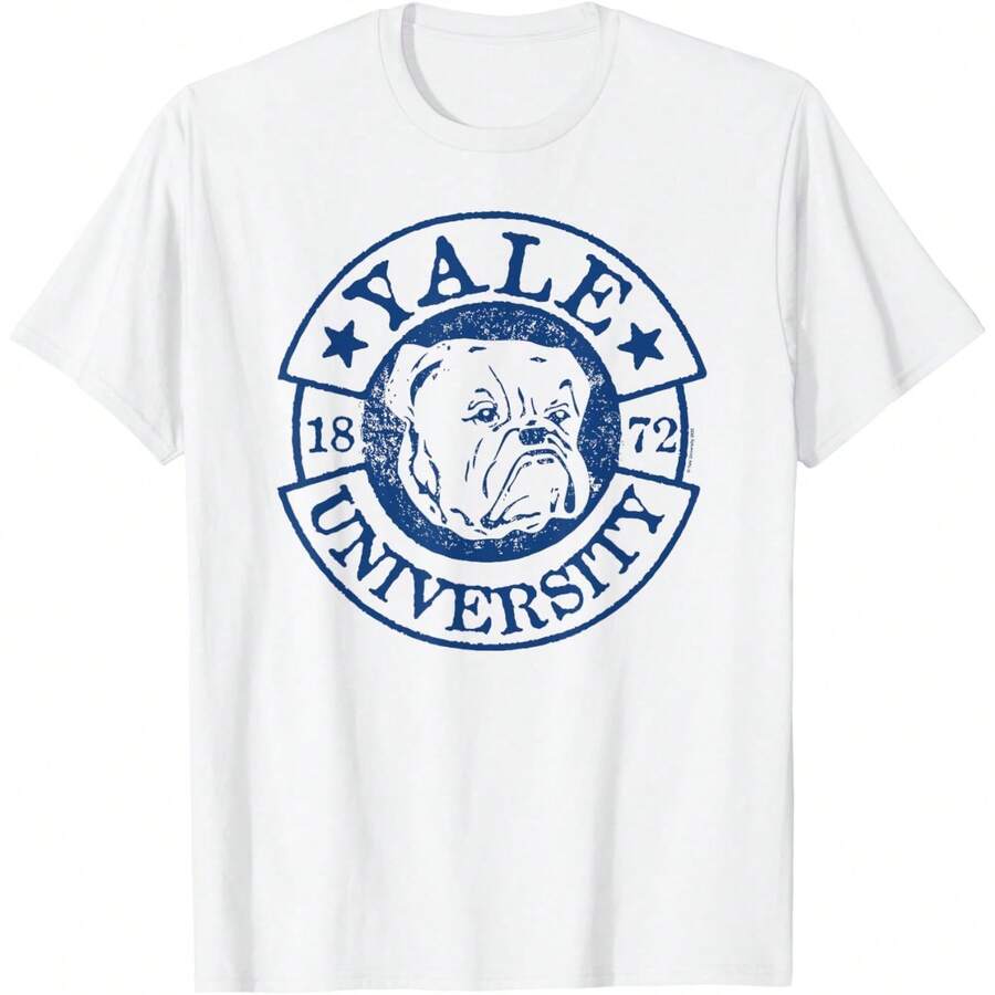 Yales Universitys Est.1872 Handsome Dan Distressed Logo T-Shirt - White 3 - View 1