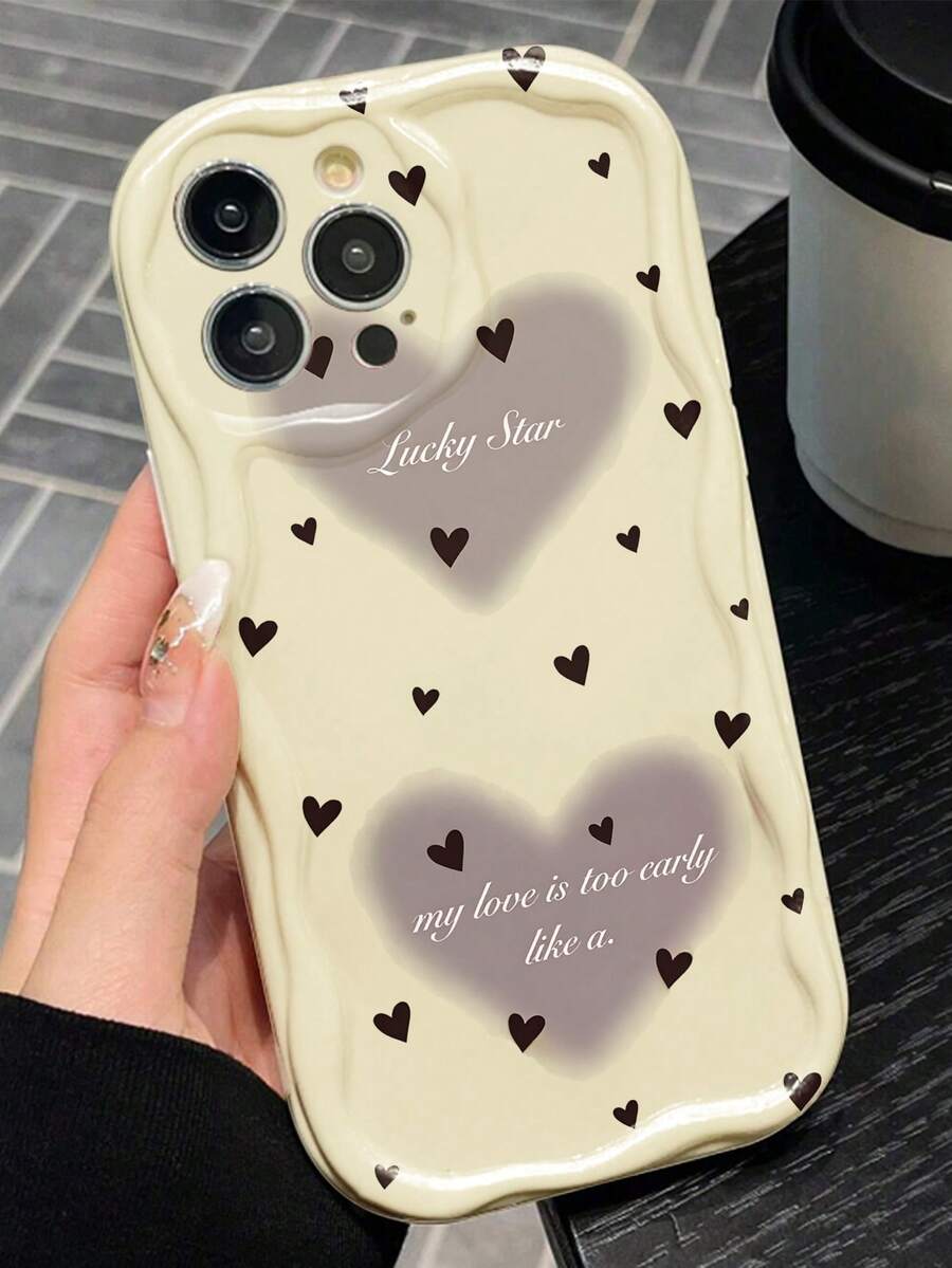 1个心形UV印花奶牛图案手机壳，柔软TPU保护套，创意图案手机壳，兼容 17/16/15/14/13/12/11，情人节、生日、圣诞节、万圣节礼物，送给男友、家人、朋友 - 彩色 - 查看 1