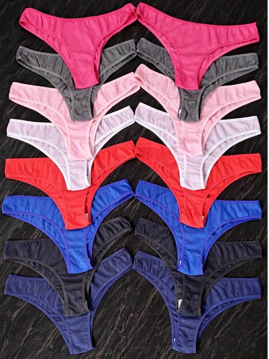 Calcinha conforto 100% algodão *kit com 5* - Multicolorido - Visão 1