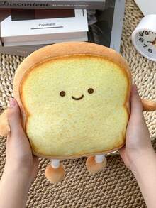 22cm Cute Toast Bread Plush Pillow, Funny Food Stuffed Doll, Home Decor Sofa Cushion, Adorable Bread Plush Doll, Gift For Easter, Christmas, Valentine's Day, Thanksgiving, Mother's Day, Father's Day - Multicolor - View 1