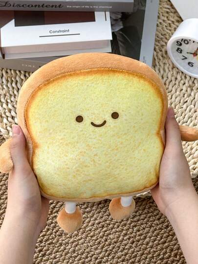 22cm Cute Toast Bread Plush Pillow, Funny Food Stuffed Doll, Home Decor Sofa Cushion, Adorable Bread Plush Doll, Gift For Easter, Christmas, Valentine's Day, Thanksgiving, Mother's Day, Father's Day