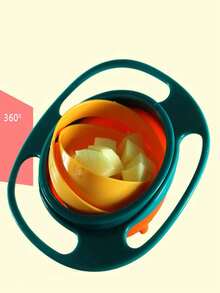 360 Degree Rotating Balanced Bowl, Gyro Bowl, Flying Saucer Bowl - Green - View 8