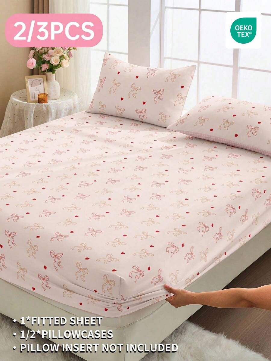 2/3pcs Bedding Set, Bedding, Mattress Protector, Bed Cover, Bed Sheet, Home Decor, Comfortable Home Textile, Breathable Anti-Pilling Mattress Protector, Soft & Skin-Friendly, Soft & Comfortable Bedroom Bedding, Fashionable Mattress Cover - Multicolor - View 1