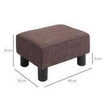 Padded Rectangular Stool/Ottoman, Weight Capacity Up To 100 Kg, For Living Room/Entrance Hall, Brown, 40 X 30 X 24 Cm - Khaki - View 3