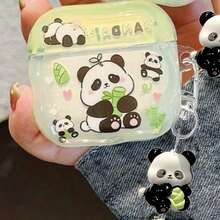 Cute Cartoon Panda Protective Case Suitable Compatible With Apple Wireless Earphone Case, Scratch-Resistant And Shockproof - Clear - View 11