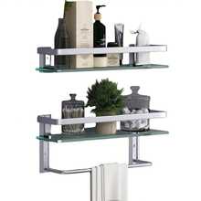 Bathroom Shower Caddy, Fashionable Storage Rack, Thick Wall-Mounted Vanity, No Drilling Required, Minimalist Design - Black Single Layer - View 3